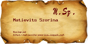 Matievits Szorina névjegykártya